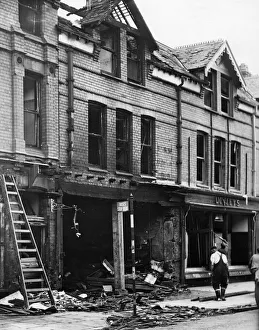 01450 Prints: Air Raid effects in the North West of England where a bomb dropped during the night