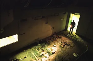 Air Vice Marshal Sandy Hunter seen here exploring the abandon nuclear bunker at Kenton