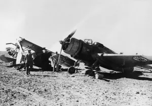 Desert Prints: Air war at Libya. Two Italian aircraft destroyed at Gazala by the RAF