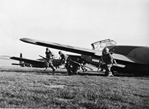 Airborne troops prepared to leave their Hotspur glider to go into action on landing