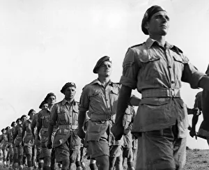 01465 Prints: Airborne units marching away after attending a church service. 1st Air Landing Bde