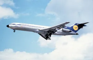 Aircraft Boeing 727 of German national airline Lufthansa August 1989