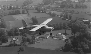 Aircraft Britton Norman BN3 Nymph 115 May 1969 - 4 seater light aircraft flying near its