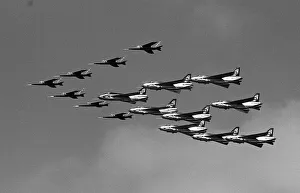 Aerobatics Prints: Aircraft English Electric Lightning F3s and Hawker Siddeley Gnat T1