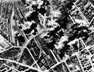 An aircraft factory producing FW 190 fuselages and a railway marsheliing yards at Poznam