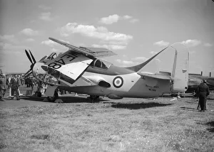 Aircraft Fairey Gannet Sept 1952 in Royal Navy markings with wings folded for