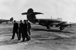 Aircraft Gloster Meteor of the Royal Air Force Oct 1945 The first jet aircraft to