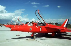 Aerobatics Prints: Aircraft HS Gnat RAF Red Arrows August 1967 - Royal Air Force aerobatic display team