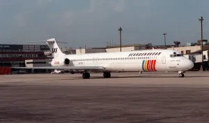 Aircraft McDonnell Douglas MD82 August 1988 of SAS Scandinavian Airline Services