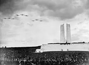 01051 Prints: Aircraft of the Royal Air Force and French Air Force dip their wings in salute as they