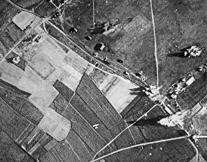 Air Force Prints: Aircraft of the Royal Air Force seen here bombing a German airfield in Northern France