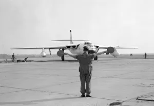 Core01 Prints: Aircraft Vickers Valliant B1 bomber taxies in after arrival at RAF Marham in Norfolk