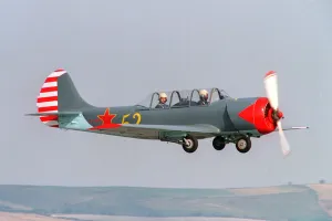 00154 Prints: Aircraft Yak 52 Trainer August 1993 flying at the Wroughton Airshow