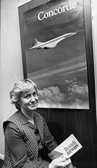 Poster Prints: Airline passenger Mrs Margaret Redding looking forward to her upcoming Concorde flight