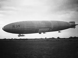 The Airship R34 seen here returning to Pulham after her double Atlantic crossing 13th