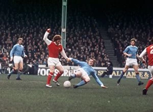 Images Dated 1st January 1972: Alan Ball of Arsenal in action against Manchester City at Highbury Circa 1972