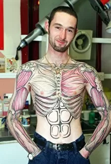 Skeleton Collection: Alan Graham and his skeleton body tattoo. March 1997