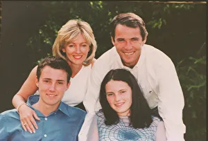 Alan Hansen BBC Sports Presenter September 1999 Pictured at home with family wife