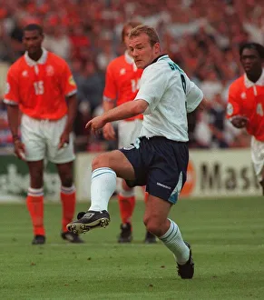 ALAN SHEARER SCORES FROM THE PENALTY SPOT FOR ENGLAND AGAINST HOLLAND IN EURO 96 - JUNE