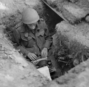 Newspapers Prints: Alan Wood, The Daily Express war correspondent with the 1st Airborne Division at Arnhem
