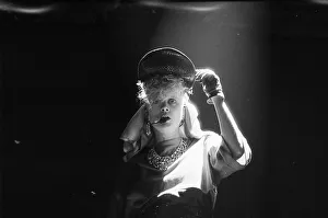 New Romantics Prints: Alannah Currie of the British pop group The Thompson Twins performing on stage during a