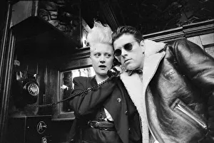 Alannah Currie and Tom Bailey who form pop duo The Thompson Twins pictured inside