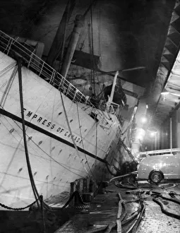 The alarming list when the superstructure of the Empress of Canada came within feet of