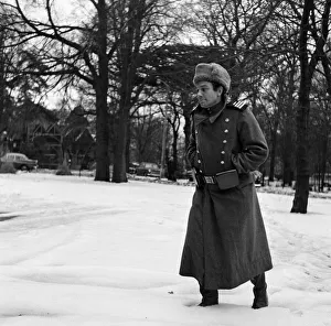 Albert Finney on the set of The Victors'at Shepperton Studios