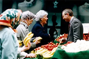 Vegetables Prints: Albert Sayers who runs the fruit and veg stall on Northumberland Street, Newcastle