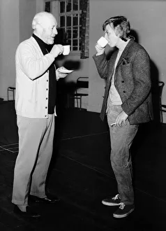 Alec Guinness actor (L) with Tommy Steele entertainer 1968