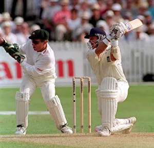 00273 Prints: Alec Stewart is caught by Ian Healy off Shane Warne 1997 during fifth test against