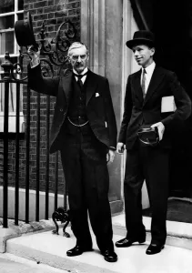 10 Downing Street Prints: Alex Douglas Home at the age of 36, with Prime Minister Neville Chamberlain