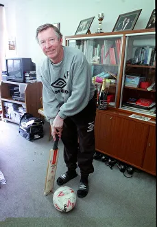 Alex Ferguson manager Manchester United cricket bat football