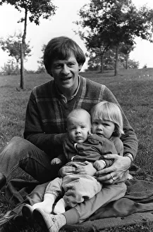 Hurricane Prints: Alex Higgins former World Snooker Champion 1983 with his two children at home