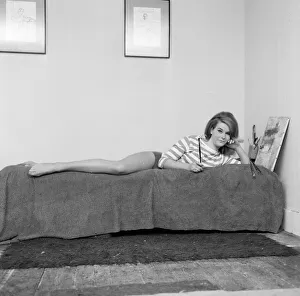 Alexandra Stevenson, professional actress and amateur painter, pictured at her flat