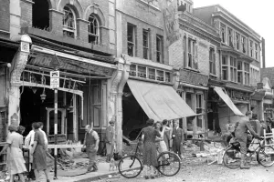Alfieri. Air Raid damage, Malden. August 16th 1940