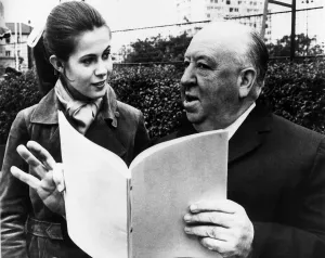 Core26 Prints: Alfred Hitchcock director with actress Claude Jade 1969