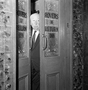 Alfred Hitchcock - film director - June 1964 In studio 2 with props from