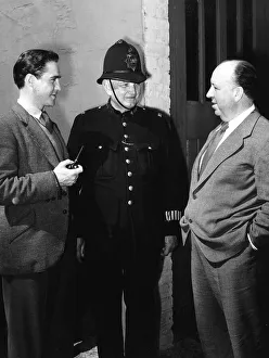 Alfred Hitchcock and Richard Todd Film Director film stage Fright