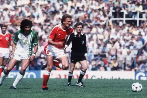 Algeria v Austria in 1982 World Cup Hans Krankl scores the second goal for