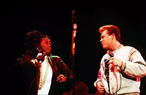 Images Dated 15th March 1986: Ali Campbell of the Pop Group UB40 and Ruby Turner at Birmingham Heartbeat 1986