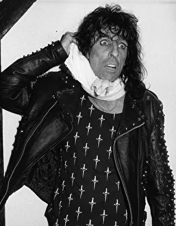 Alice Cooper American rock singer jokes after a stage stunt went wrong when doing a mock
