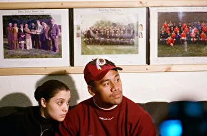Rugby Prints: All Blacks rugby player Jonah Lomu and his girlfriend Tanya Rutter during a press