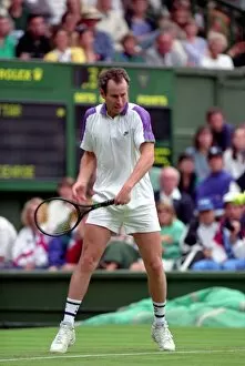 Images Dated 23rd June 1992: All England Lawn Tennis Championships at Wimbledon. John McEnroe in action during