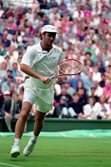 Images Dated 23rd June 1992: All England Lawn Tennis Championships at Wimbledon. Andre Agassi in action during