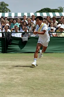 All England Lawn Tennis Championships at Wimbledon Action during the Mens Singles