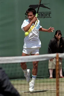 All England Lawn Tennis Championships at Wimbledon Action during the Mens Singles