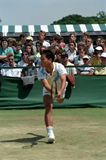 All England Lawn Tennis Championships at Wimbledon Action during the Mens Singles