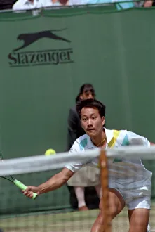 All England Lawn Tennis Championships at Wimbledon Action during the Mens Singles