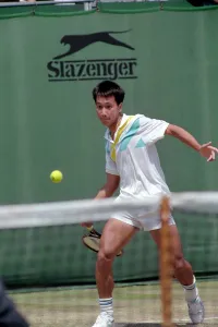All England Lawn Tennis Championships at Wimbledon Action during the Mens Singles